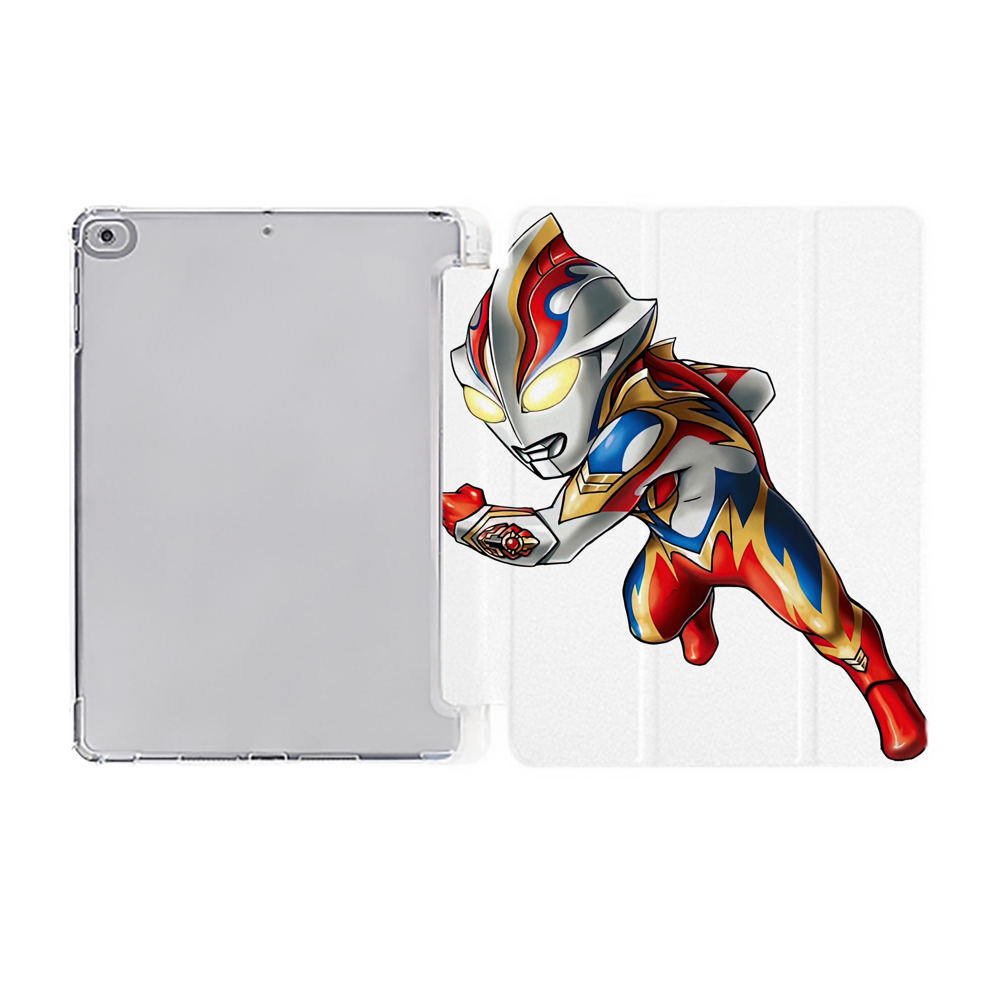（画像用） ウルトラマン Ultraman IPad ケース ペン収納付き 三つ折りスタンド PUレザー×シリコン 対応機種9.5/10.5/10.9インチ